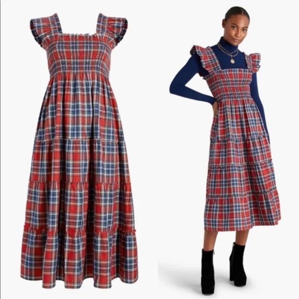 Ellie nap dress in red tartan